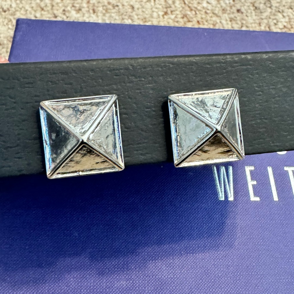 Vintage Kenneth Jay Lane Pyramid Clip On Earrings